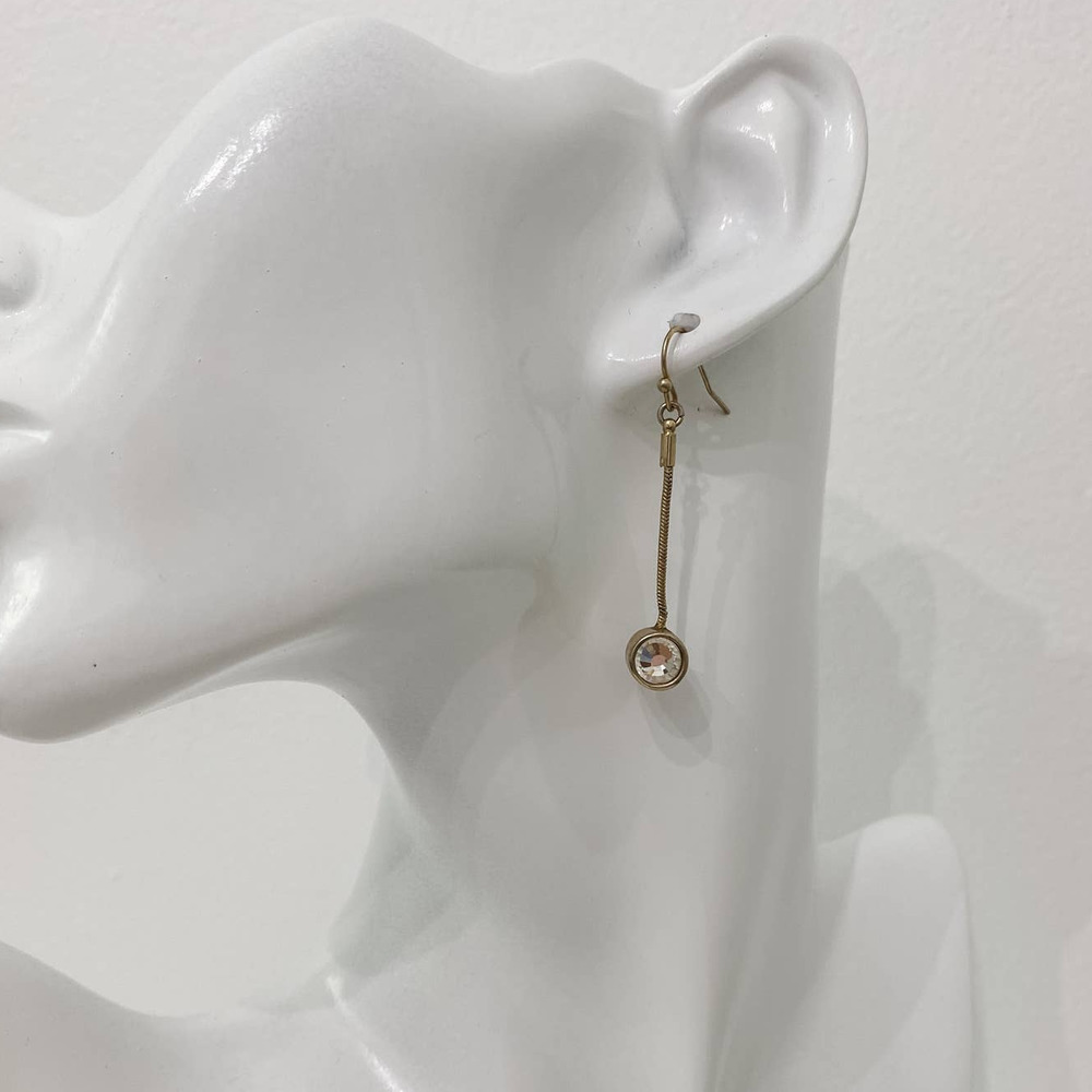 VTG Single Bezel Diamond Dangle Earrings